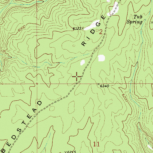 Topographic Map of Bedstead Ridge, ID