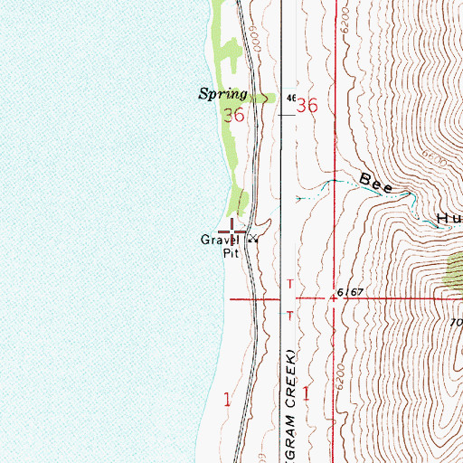 Topographic Map of Bee Hunt Hollow, ID