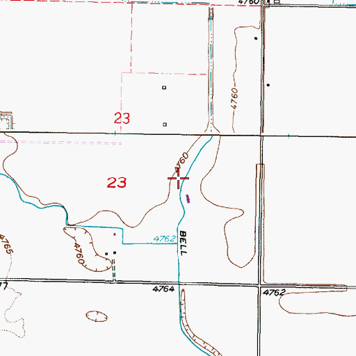 Topographic Map of Bell Larsen Canal, ID