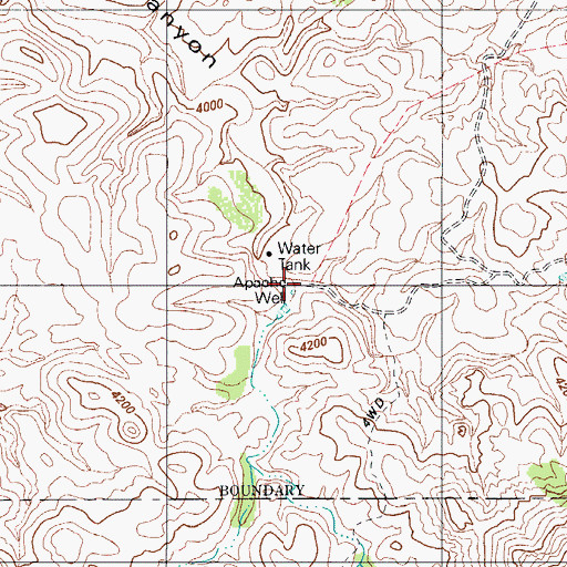 Topographic Map of Apache Well, AZ