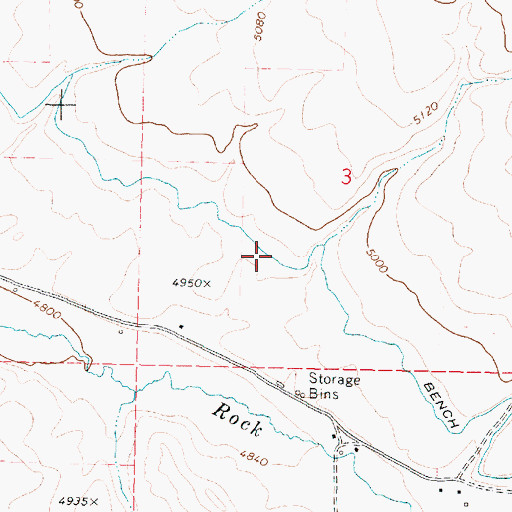 Topographic Map of Bench Ditch, ID