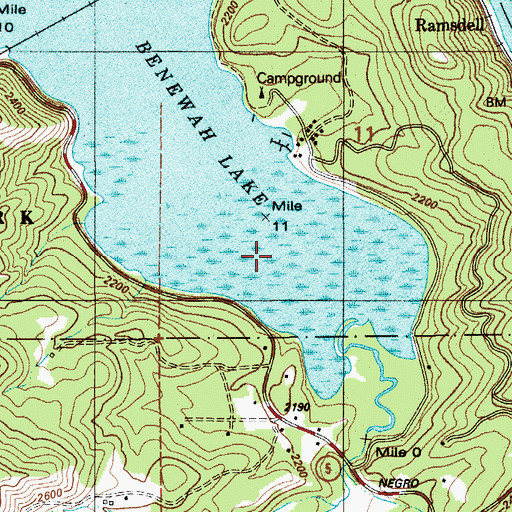 Topographic Map of Benewah Lake, ID