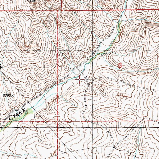 Topographic Map of Bennett Ranch, ID