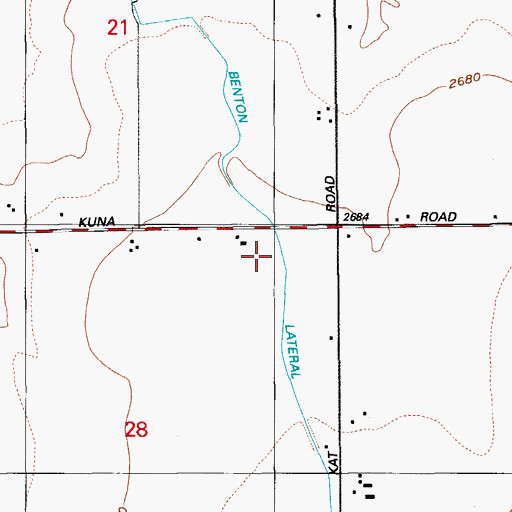Topographic Map of Benton Lateral, ID