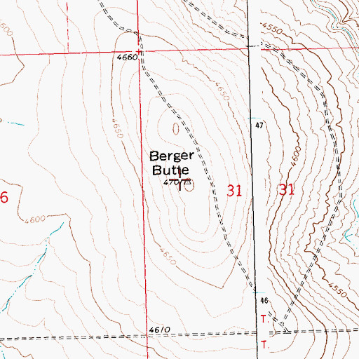 Topographic Map of Berger Butte, ID