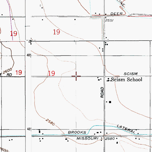 Topographic Map of Bernard Wasteway, ID