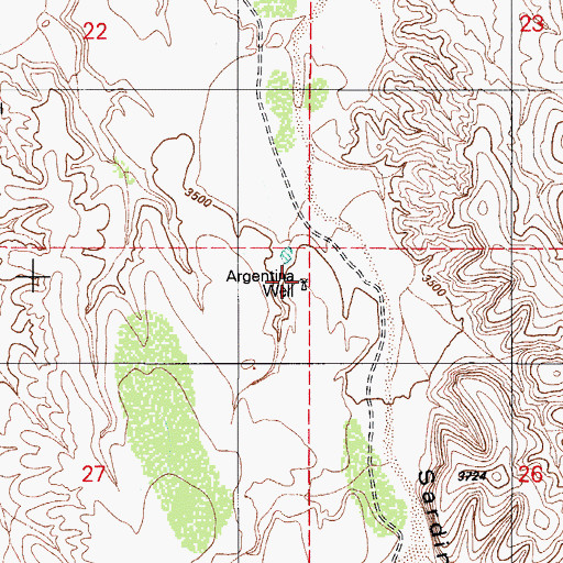 Topographic Map of Argentina Well, AZ