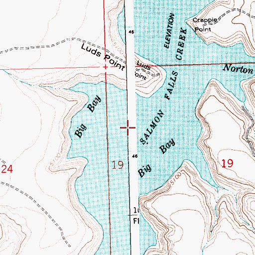 Topographic Map of Big Bay, ID