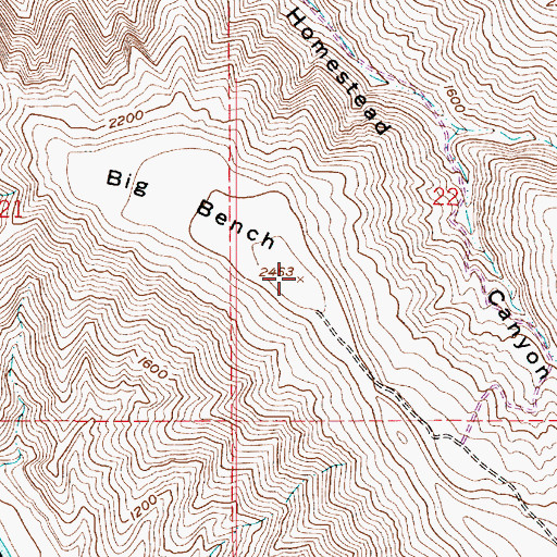 Topographic Map of Big Bench, ID