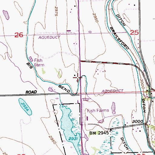 Topographic Map of Big Bend Ditch, ID