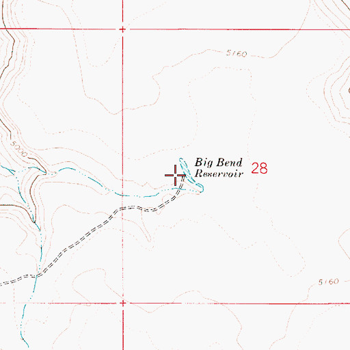 Topographic Map of Big Bend Reservoir, ID