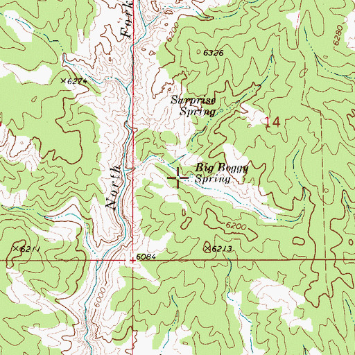 Topographic Map of Big Boggy Spring, ID