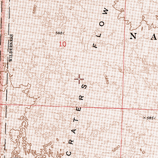Topographic Map of Big Craters Flow, ID