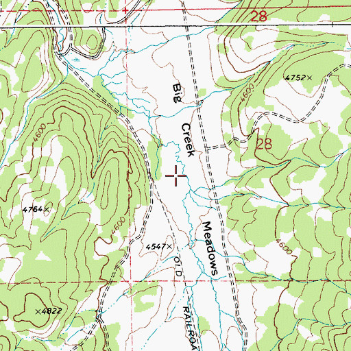 Topographic Map of Big Creek Meadows, ID