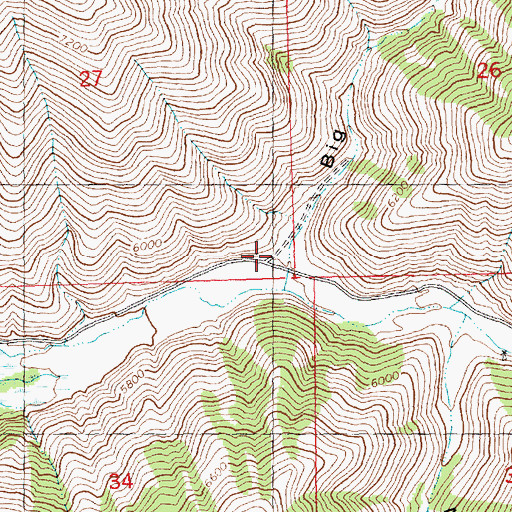 Topographic Map of Big Dry Canyon, ID