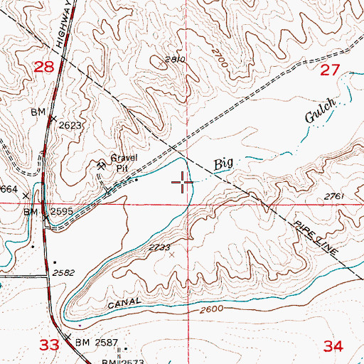 Topographic Map of Big Gulch Creek, ID