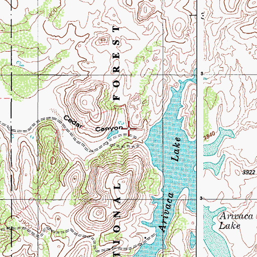 Topographic Map of Arivaca Dam, AZ