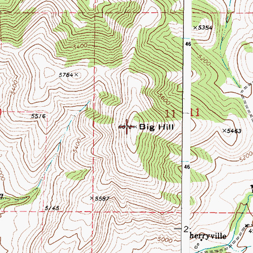 Topographic Map of Big Hill, ID