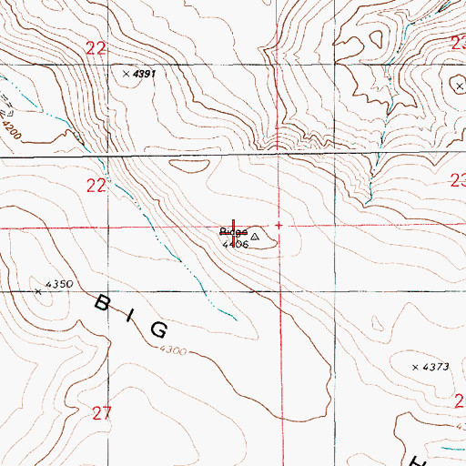 Topographic Map of Big Hill, ID