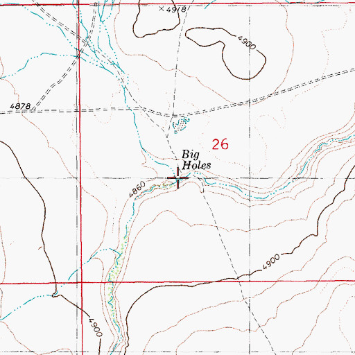 Topographic Map of Big Holes, ID