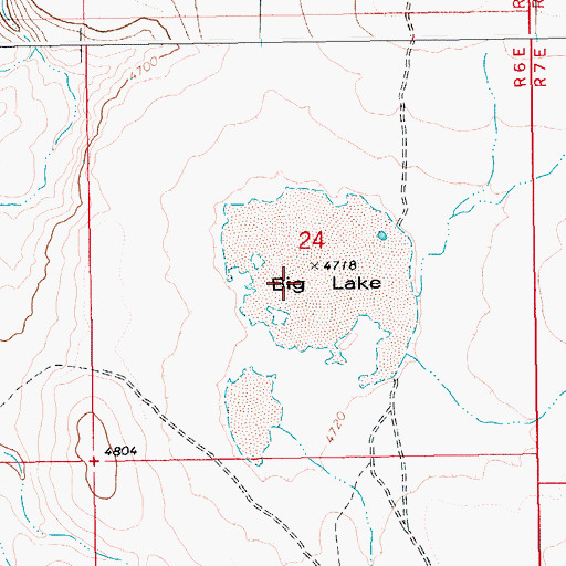 Topographic Map of Big Lake, ID