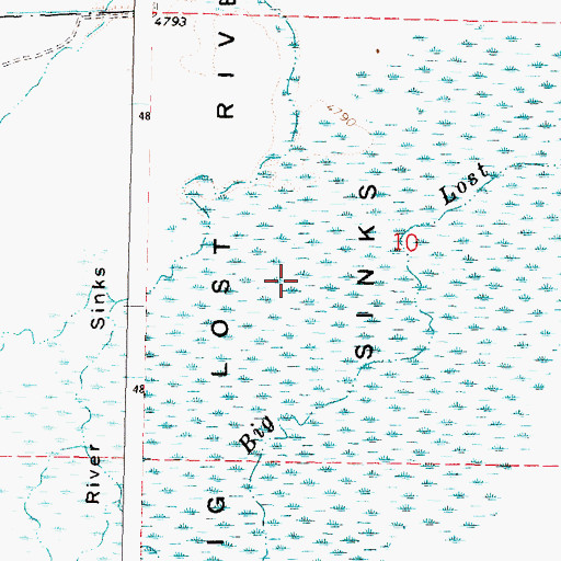 Topographic Map of Big Lost River Sinks, ID