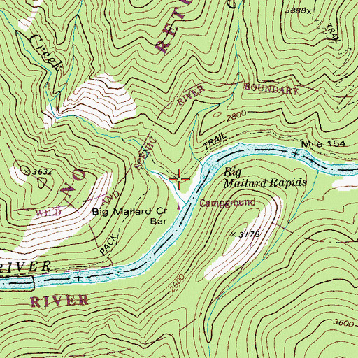 Topographic Map of Big Mallard Rapids, ID