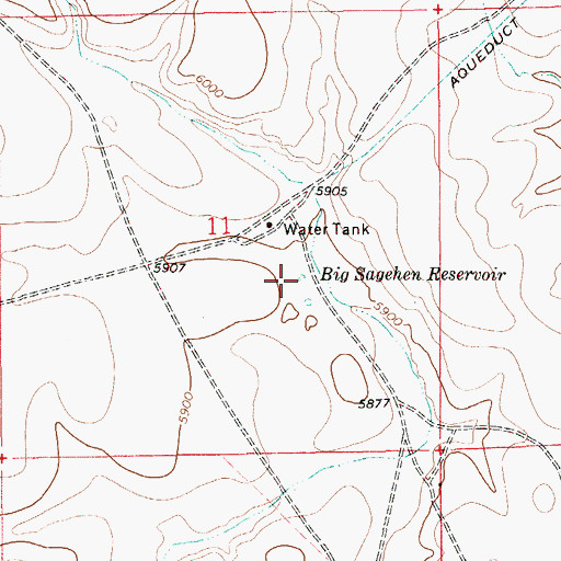 Topographic Map of Big Sagehen Reservoir, ID