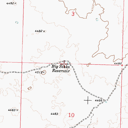 Topographic Map of Big Sinks Reservoir, ID