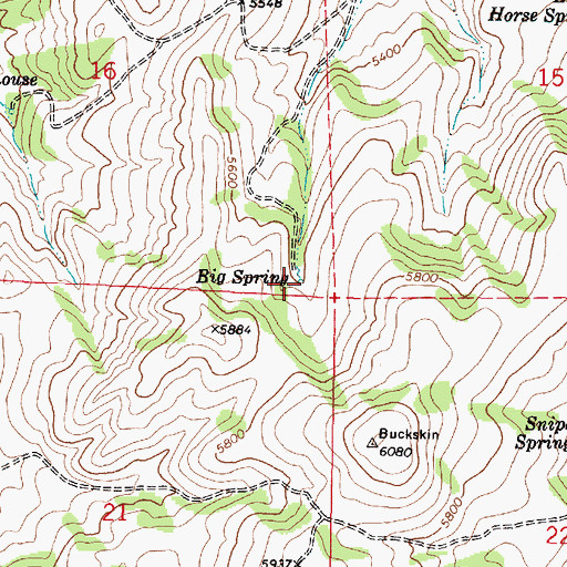 Topographic Map of Big Spring, ID