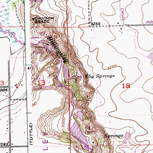 Topographic Map of Big Springs, ID