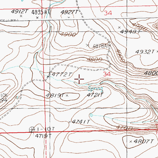 Topographic Map of Big Water Hole, ID