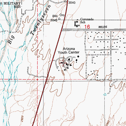 Topographic Map of Arizona Youth Center, AZ