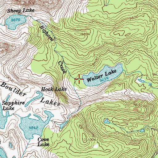 Topographic Map of Bighorn Creek, ID