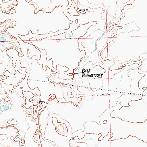 Topographic Map of Bill Reservoir, ID