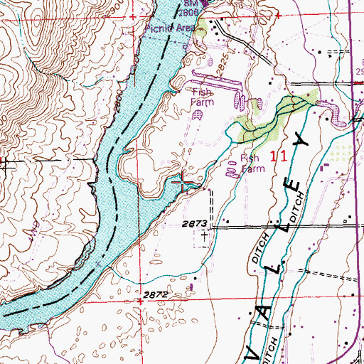 Topographic Map of Billingsley Creek, ID