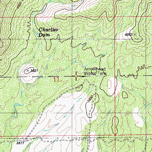 Topographic Map of Arrowhead Water Tank, AZ