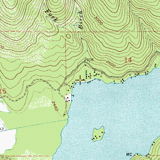 Topographic Map of Birch Creek, ID