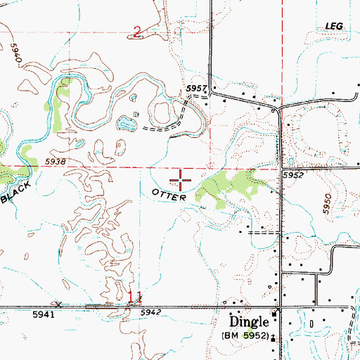 Topographic Map of Black Otter Canal, ID