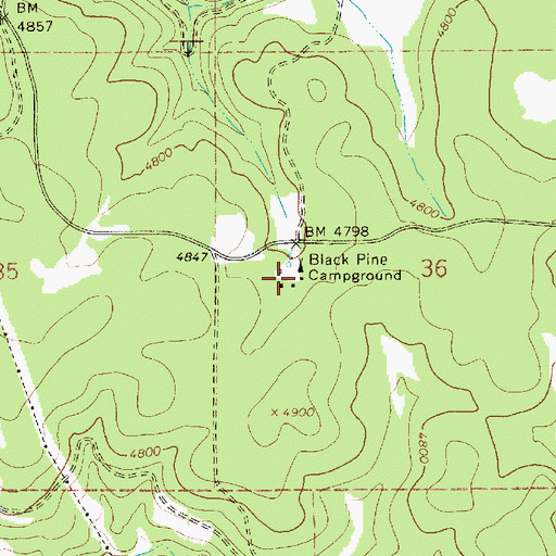 Topographic Map of Black Pine Campground, ID