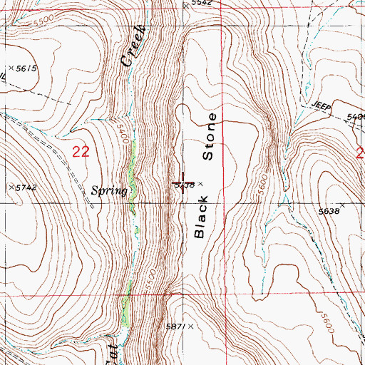 Topographic Map of Black Stone, ID
