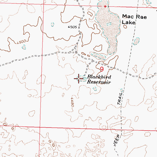 Topographic Map of Blackbird Reservoir, ID