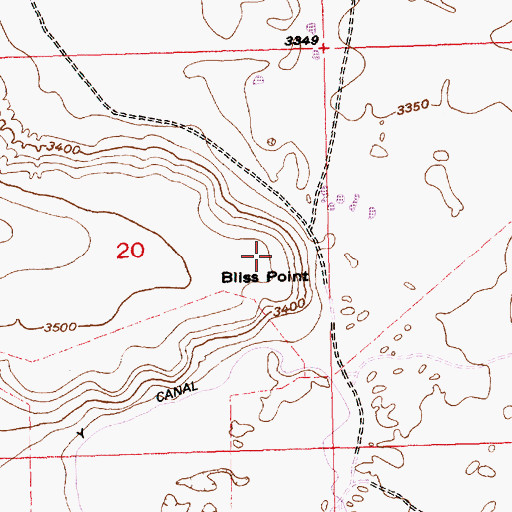 Topographic Map of Bliss Point, ID