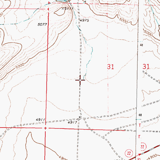 Topographic Map of Blue Creek, ID