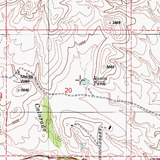 Topographic Map of Basin Tank, AZ