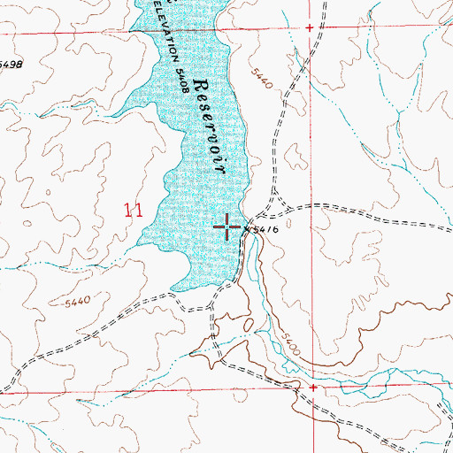 Topographic Map of Blue Creek Reservoir, ID