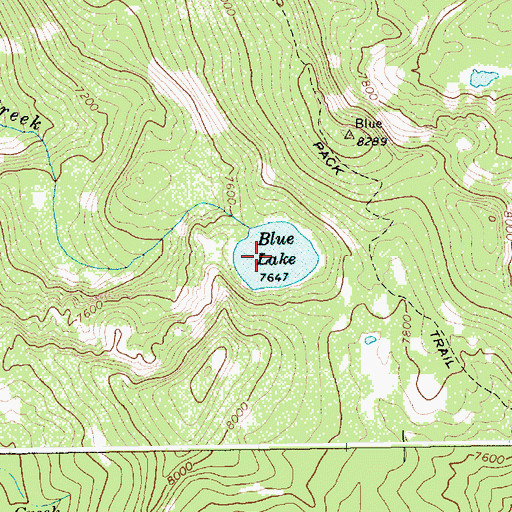 Topographic Map of Blue Lake, ID