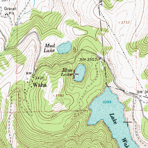 Topographic Map of Blue Lake, ID