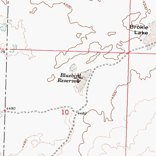 Topographic Map of Bluebird Reservoir, ID