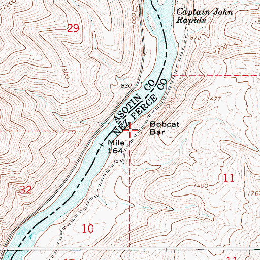 Topographic Map of Bobcat Bar, ID